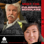 a man and woman on a black background