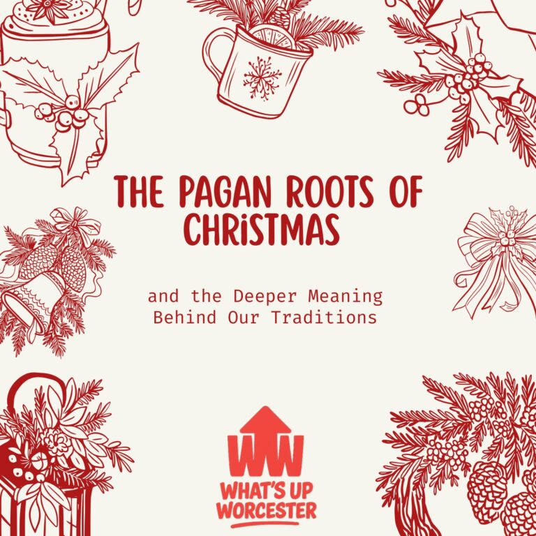 Cream Red Hand Drawn Merry Christmas Greeting Card